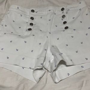 Navy Style Button Shorts